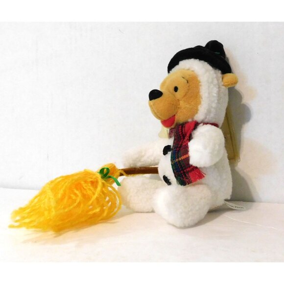 Disney Store Snowman Pooh Mini Bean Bag Plush 8" Christmas Holidays - Picture 2 of 6